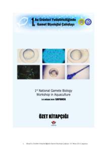 1.  Ulusal Su Ürünleri Yetiştiriciliğinde Gamet Biyolojisi Çalıştayı 3-5 Nisan 2014, Sapanca 1. ULUSAL SU ÜRÜNLERĠ YETĠġTĠRĠCĠLĠĞĠNDE GAMET BĠYOLOJĠSĠ ÇALIġTAYI