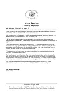 Press Release Chief Justice 09 April 2002