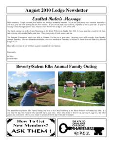 Elks Newsletter August 2010
