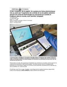 Microsoft Word - Dec 30 - Ottawa Citizen - NAV Canada strips away paper-FR.doc