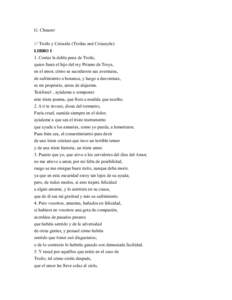 G. Chaucer /// Troilo y Créssida (Troilus and Crisseyde) LIBRO I