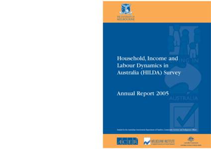 Economy of Australia / Household /  Income and Labour Dynamics in Australia Survey / Hilda / The Melbourne Institute of Applied Economic and Social Research / Australian Bureau of Statistics / Statistics / Panel data / Economic data