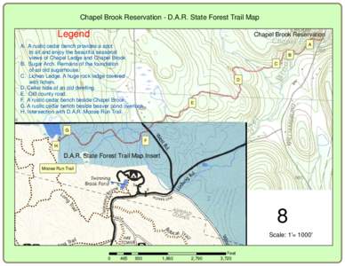 Chapel Brook Reservation - D.A.R. State Forest Trail Map  Legend Chapel Brook Reservation A