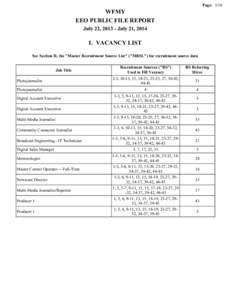 Page: 1/16  WFMY EEO PUBLIC FILE REPORT July 22, [removed]July 21, 2014