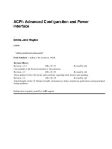 ACPI: Advanced Configuration and Power Interface Emma Jane Hogbin xtrinsic