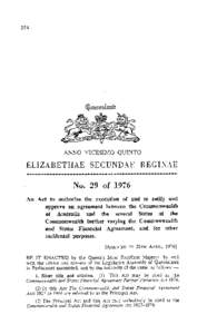 254  ANNO VICESIMO QUINTO ELIZABETHAE SECUNDAE REGIN AE No. 29 of 1976