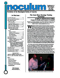 Supplement to  Mycologia VolApril 2003