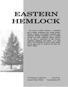 EASTERN HEMLOCK The wood of eastern hemlock is moderately
