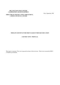 ORGANISATION FOR ECONOMIC CO-OPERATION AND DEVELOPMENT Paris, September 1998 DIRECTORATE FOR EDUCATION, EMPLOYMENT, LABOUR AND SOCIAL AFFAIRS