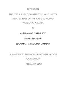 Microsoft Word - Nigeria[removed]Waterfowl survey in Hadejia Nguru.docx