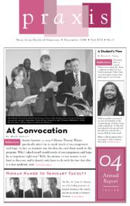 praxis News from Hartford Seminary • December 2004 • Vol.XVI • No.3