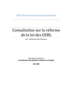      Droit des associations personnalisées