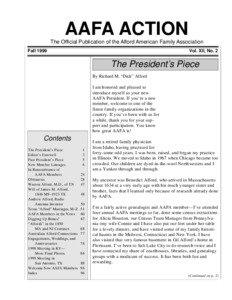 AAFA ACTION The Official Publication of the Alford American Family Association Fall 1999