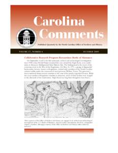 Carolina Comments Published Quarterly by the North Carolina Office of Archives and History Historic Sites Commemorate 140th Anniversary of