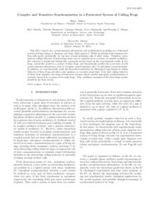 APS/123-QED  Complex and Transitive Synchronization in a Frustrated System of Calling Frogs Ikkyu Aihara Department of Physics, Graduate School of Sciences, Kyoto University