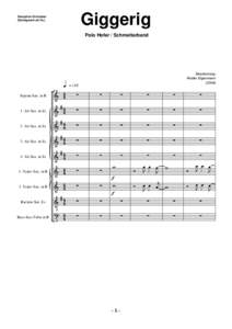 Giggerig  Saxophon-Orchester (Schlagwerk ad lib.)  Polo Hofer / Schmetterband