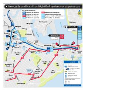 Newcastle and Hamilton NightOwl services from 3 September 2010