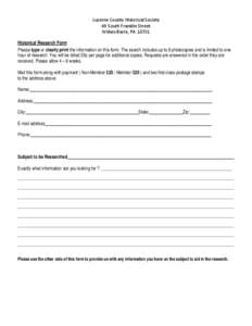 Microsoft Word - Historical Research Form