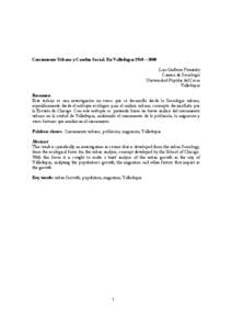 Crecimiento Urbano y Cambio Social. En Valledupar 1950 – 2000 Luis Guillermo Fernández Carrera de Sociología