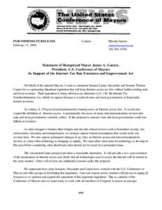 Internet Tax Statement (Mayor Garner[removed])