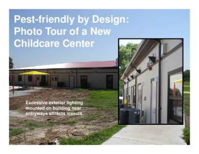 Pest-friendly by Design: Photo Tour of a New Childcare Center Excessive exterior lighting mounted on building near
