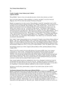 The Ultimate Boston Blackie Log by Charles Laughlin, Arlene Osborne and Al Hubin Updated[removed]Boston Blackie, 