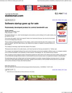 statesman.com | Software startup goes up for sale