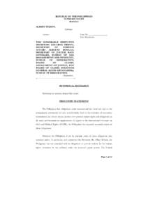 REPUBLIC OF THE PHILIPPINES SUPREME COURT MANILA ALBERT WILSON, Petitioner, -versus-