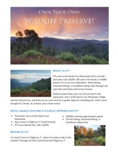 Easement / Land trust / Santa Cruz /  California / Santa Cruz Mountains / Conservation easement / Alachua conservation trust / California protected areas / Geography of California / Real property law / Conservation in the United States