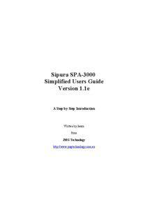 Sipura SPA-3000 Simplified Users Guide Version 1.1e