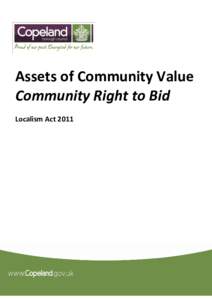 Assets of Community Value Community Right to Bid Localism Act 2011 Current Document Status Version