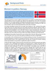 Background Note European Parliamentary Research Service[removed]Women in politics: Norway