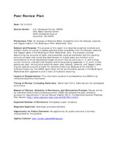 Peer Review Plan Date: [removed]Source Center: U.S. Geological Survey (USGS) Ohio Water Science Center