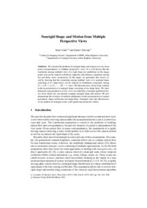 Nonrigid Shape and Motion from Multiple Perspective Views Ren´e Vidal1,2 and Daniel Abretske2 1  Center for Imaging Science, Department of BME, Johns Hopkins University