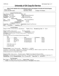 (TURF70-05)  Site Description Page 1 of 17 University of GA Coop Ext Service Effect of TranXit Application Date on Annual Bluegrass Control in Bermudagrass Overseeded with Perennial Ryegrass