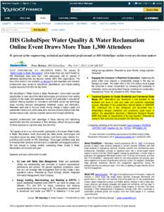 Microsoft Word - IHS GlobalSpec Water Quality Press Coverage_JB