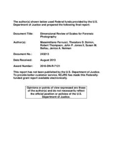 Dimensional Review of Scales for Forensic Photography