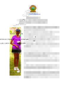 Phone – Email –  MEDIA RELEASE TRINIDAD & TOBAGO GOLFERS DOMINATE SIR GARY SOBERS GOLF CHAMPIONSHIPS