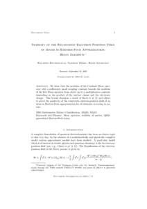 1  Documenta Math. Stability of the Relativistic Electron-Positron Field of Atoms in Hartree-Fock Approximation: