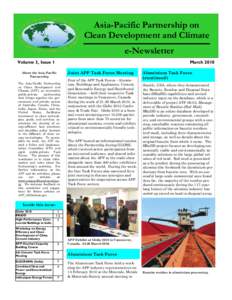 Asia-Pacific Partnership on Clean Development and Climate e-Newsletter Volume 3, Issue 1  March 2010