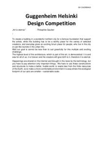 GH‐[removed]    Guggenheim Helsinki  Design Competition  „Art is eternal.”
