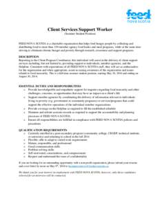 Client Support Services Worker