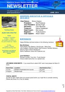 Gladstone Gropers Masters Swimming Club  NEWSLETTER c