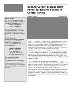 Earth / Carbon capture and storage / Carbon dioxide / Carbon sequestration / Chemical engineering / United States Environmental Protection Agency / Injection well / Archer Daniels Midland / Title 40 of the Code of Federal Regulations / Water pollution / Environment / Water