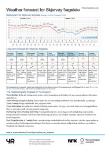 Weather forecast for Skjervøy fergeleie  Printed: [removed]:00 Meteogram for Skjervøy fergeleie Sunday 18:00 to Tuesday 18:00 Monday 30 March