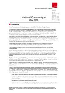 Association of Consulting Architects Australia National Communique May 2013