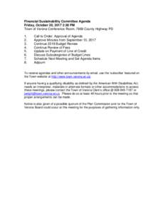 Financial Sustainability Committee Agenda Friday, October 20, 2017 2:30 PM Town of Verona Conference Room, 7669 County Highway PD.