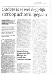 DE VOLKSKRANT WOENSDAG 7JANUARI 2015 • Oudere is er wel degelijk sterk op achteruitgegaan Bernard van Praag is emeritus-uni