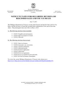 Local taxation / Use tax / Rick Snyder / State Treasurer of Michigan / Allegan / Sales tax / State taxation in the United States / State governments of the United States / Michigan