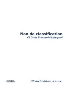 Plan de classification du CLD de Brome-Missisquoi